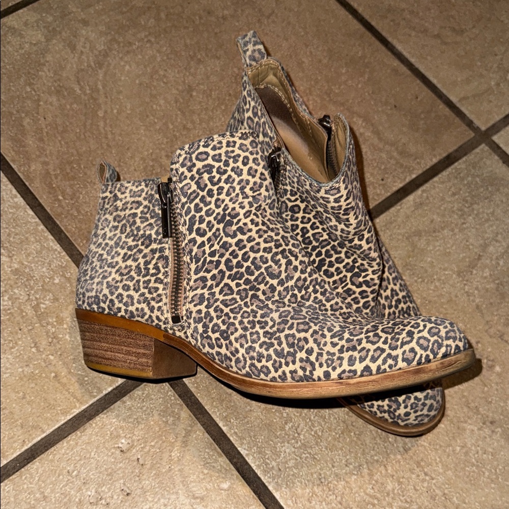 Lucky brand leopard booties